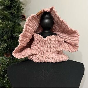 KNANA KNOTS crochet balaclava hooded scarf. Perfect winter ski gear